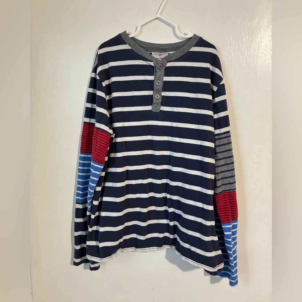 Boys Hanna Andersson Striped Fake Layered Look Long Sleeve Size 12